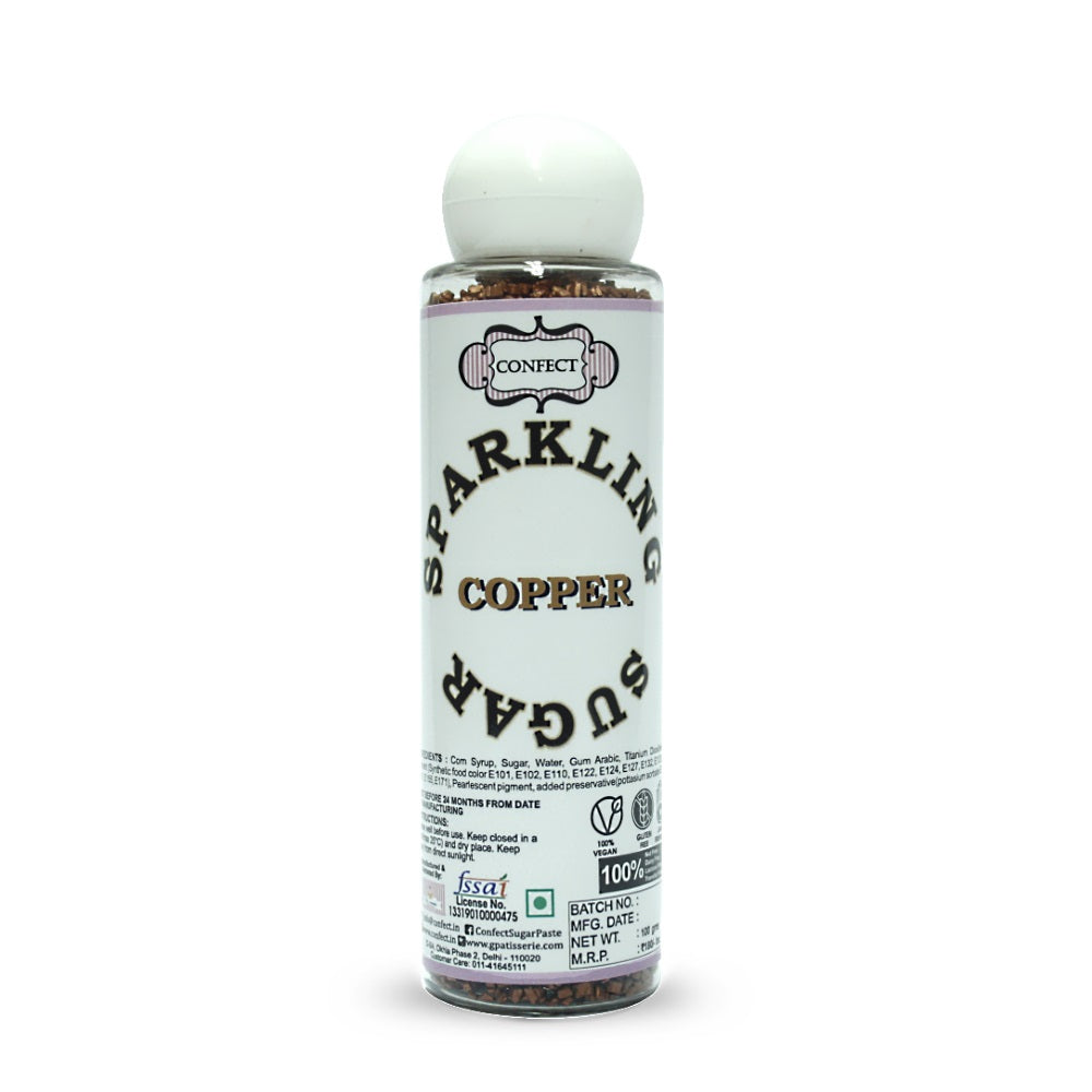 Confect Copper Sparkling Sugar 100 gms