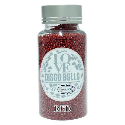 Confect Red Disco Balls Sprinkles 2 MM 120 Gms