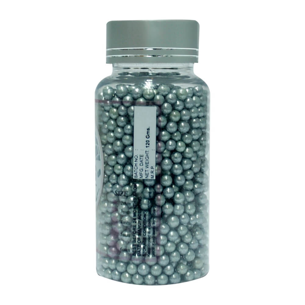 Confect Silver Disco Balls Sprinkles 6 MM 120 Gms