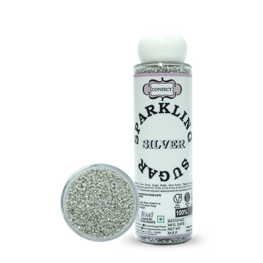 Confect Silver Sparkling Sugar 100 gms