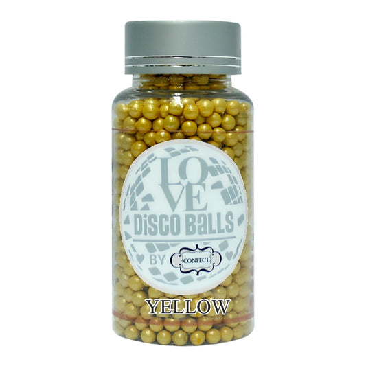 Confect Yellow Disco Balls Sprinkles 6 MM 120 Gms