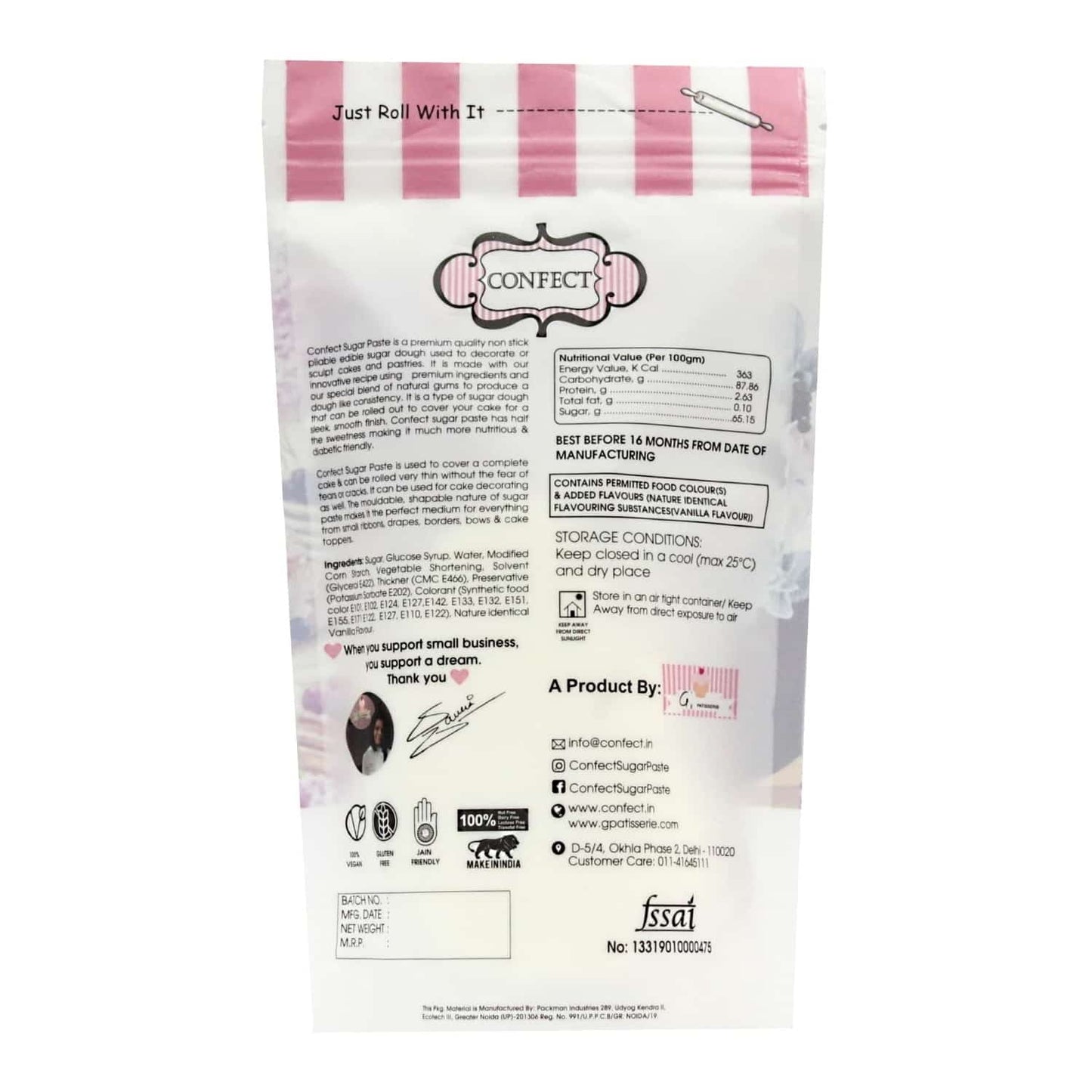 Confect Hot Pink Nutritional Sugarpaste 250 Gms