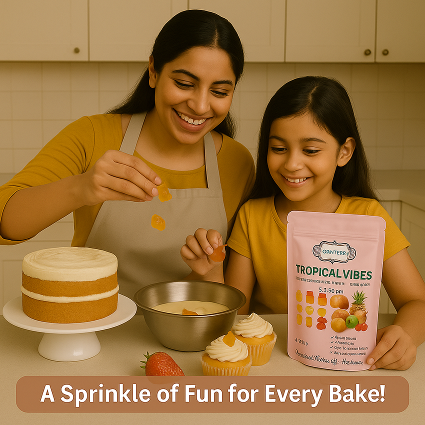 Tropical Vibes Gummies | Pack of Pineapple, Mango, Kiwi, Peach, Lemon, Cherry Gummies | 300g