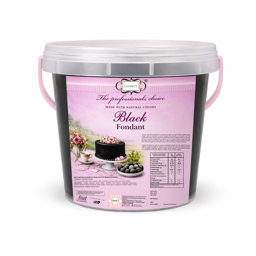 Black | Edible Natural Fondant (4 x 250g)