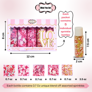Valentine Sprinkles | 11 Edible Decoration for Baking & Dessert 100 Gms