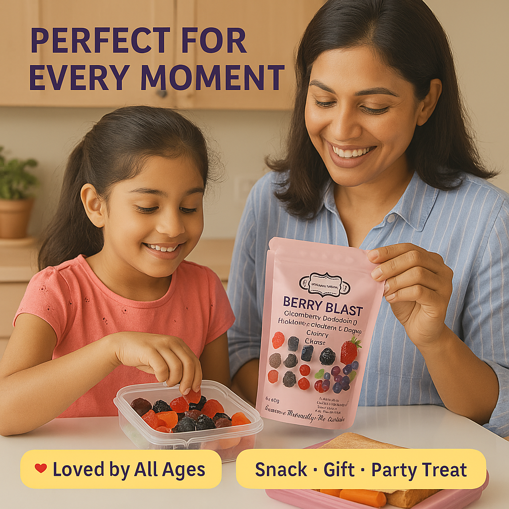 Berry Blast Gummies | Pack of Strawberry, Blackberry, Blueberry, Cranberry, Grape, Cherry Gummies | 300g