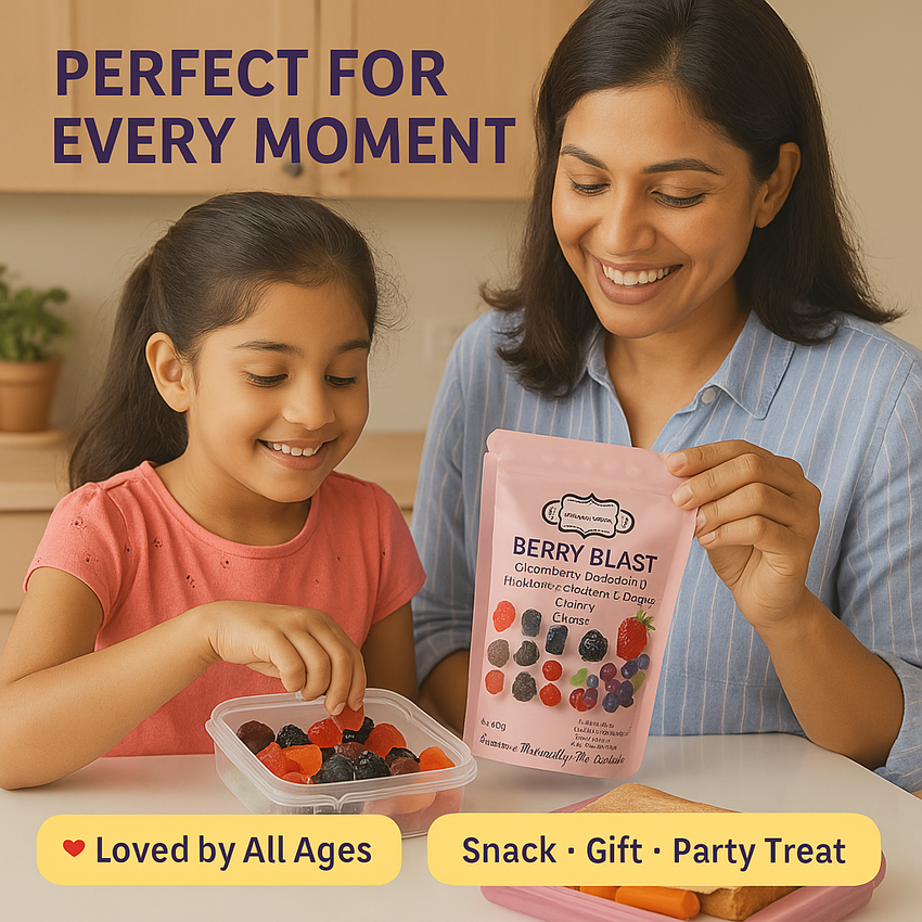 Berry Blast Gummies | Pack of Strawberry, Blackberry, Blueberry, Cranberry, Grape, Cherry Gummies | 300g