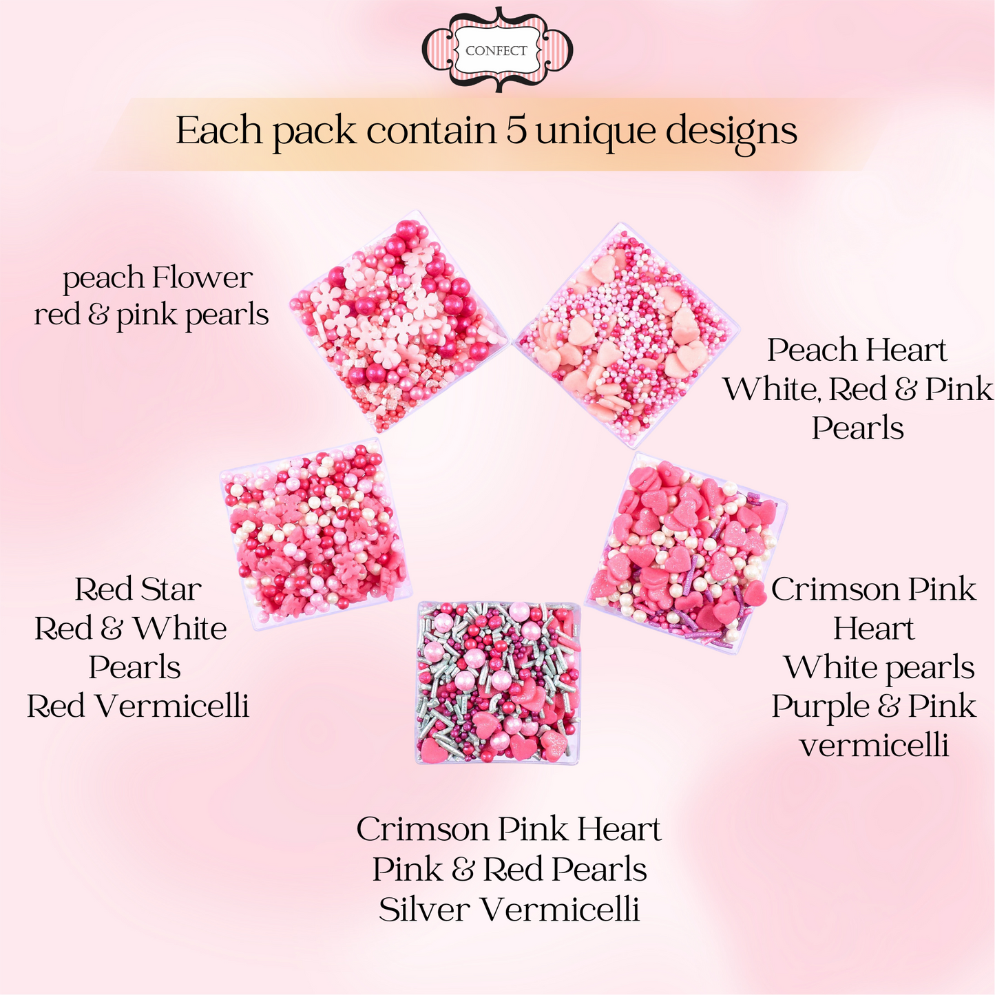 Valentine Sprinkles VS Multipack 12 - 100 gms