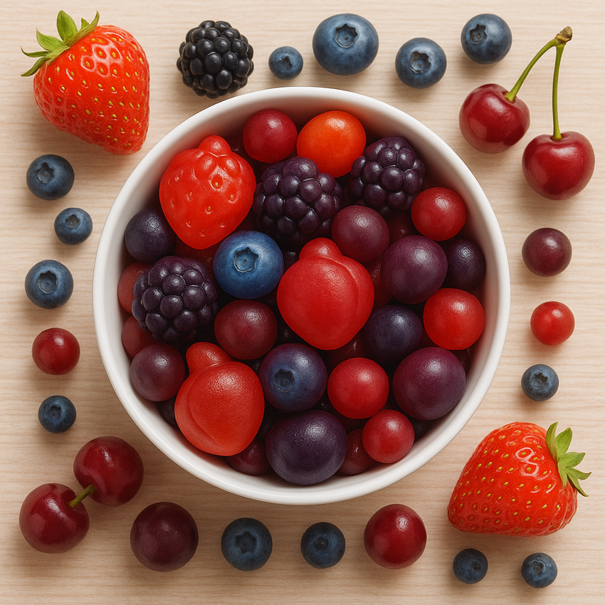 Berry Blast Gummies | Pack of Strawberry, Blackberry, Blueberry, Cranberry, Grape, Cherry Gummies | 300g