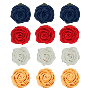 Edible Sugar Roses Cake Toppers - Pack of 12 (04)