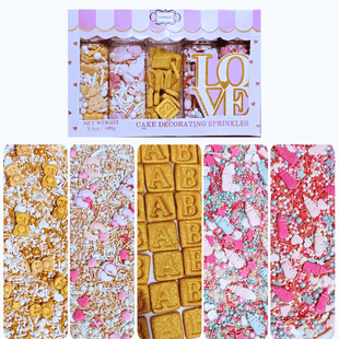 Girls Baby Shower Sprinkles | Edible Sprinkles | Mix Silver, Gold & Blush pink Sprinkles