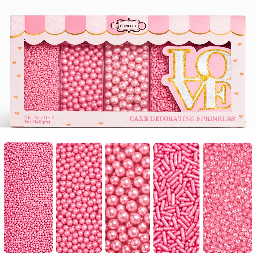 Sprinkles for Cakes & Cupcakes Decoration | USP-27(Valentine Pink)