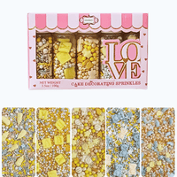 Gender Reveal Mix Silver Baby Feet & Feeding Bottle Baby Shower Sprinkles