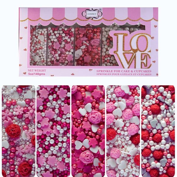 Glittering Grace I Silver & White Pearls | Edible Mother's Day Sprinkles