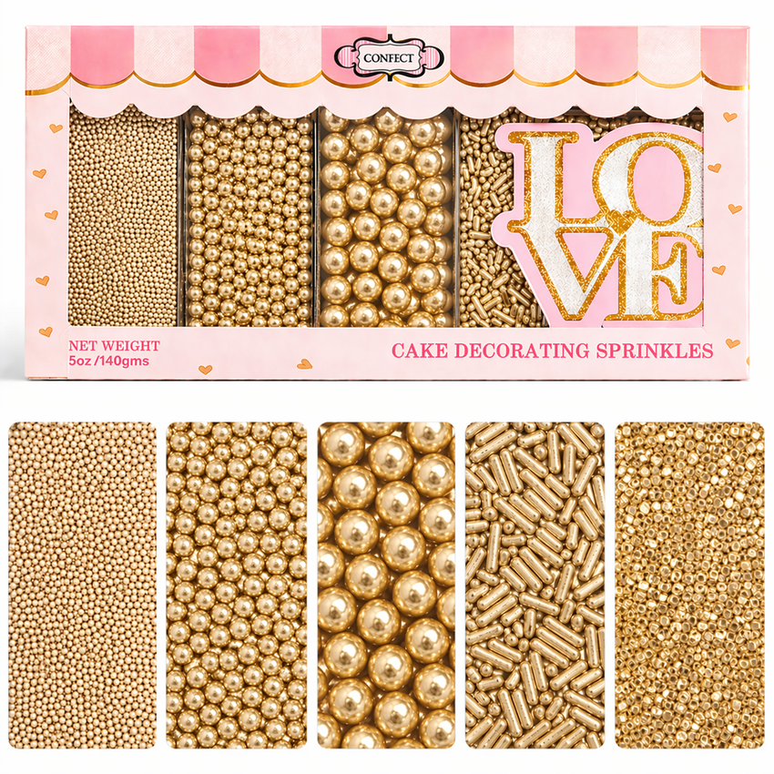 Sprinkles for Cakes & Cupcakes Decoration | USP-17(CH Gold)