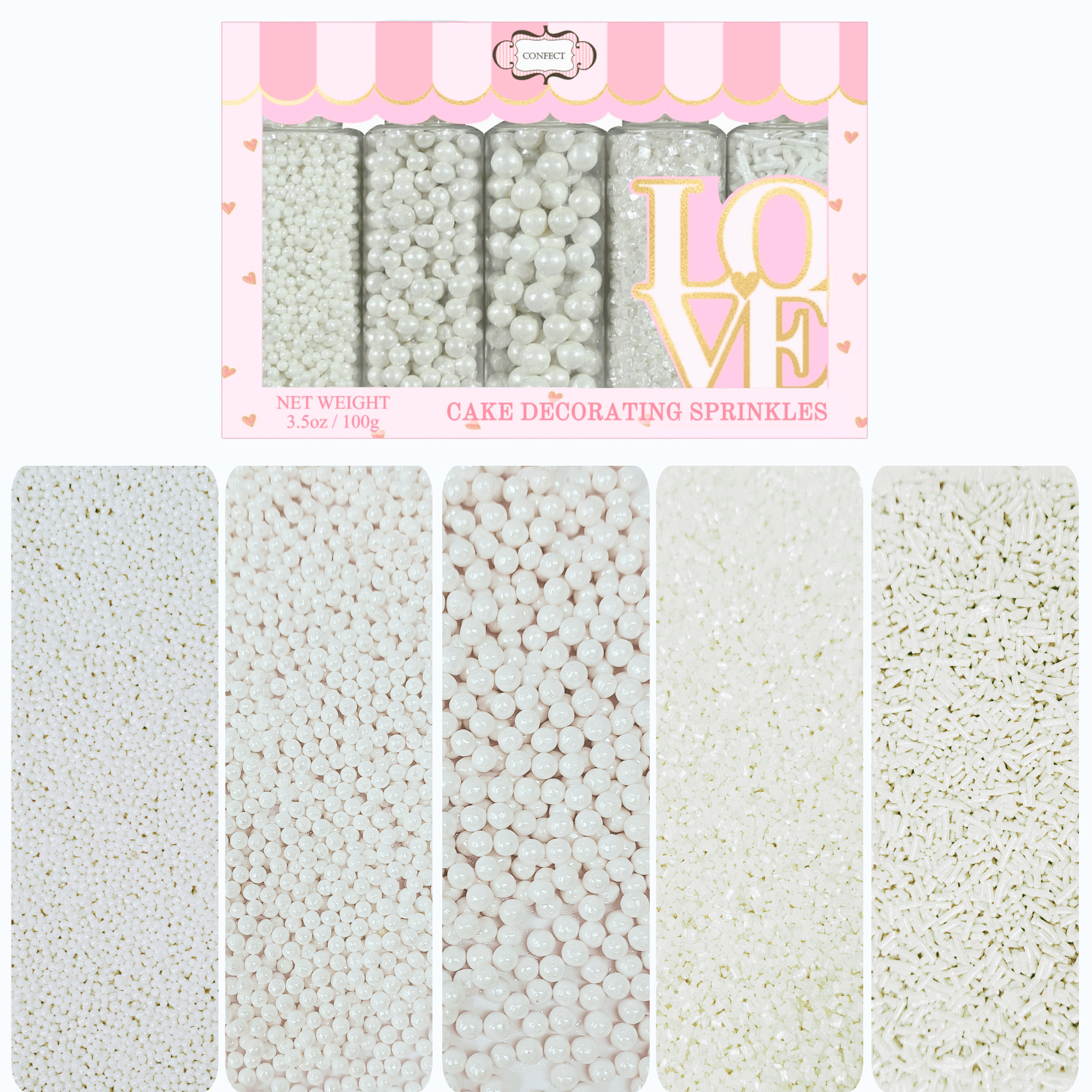Sprinkles for Cakes & Cupcakes Decoration | USP-15 White