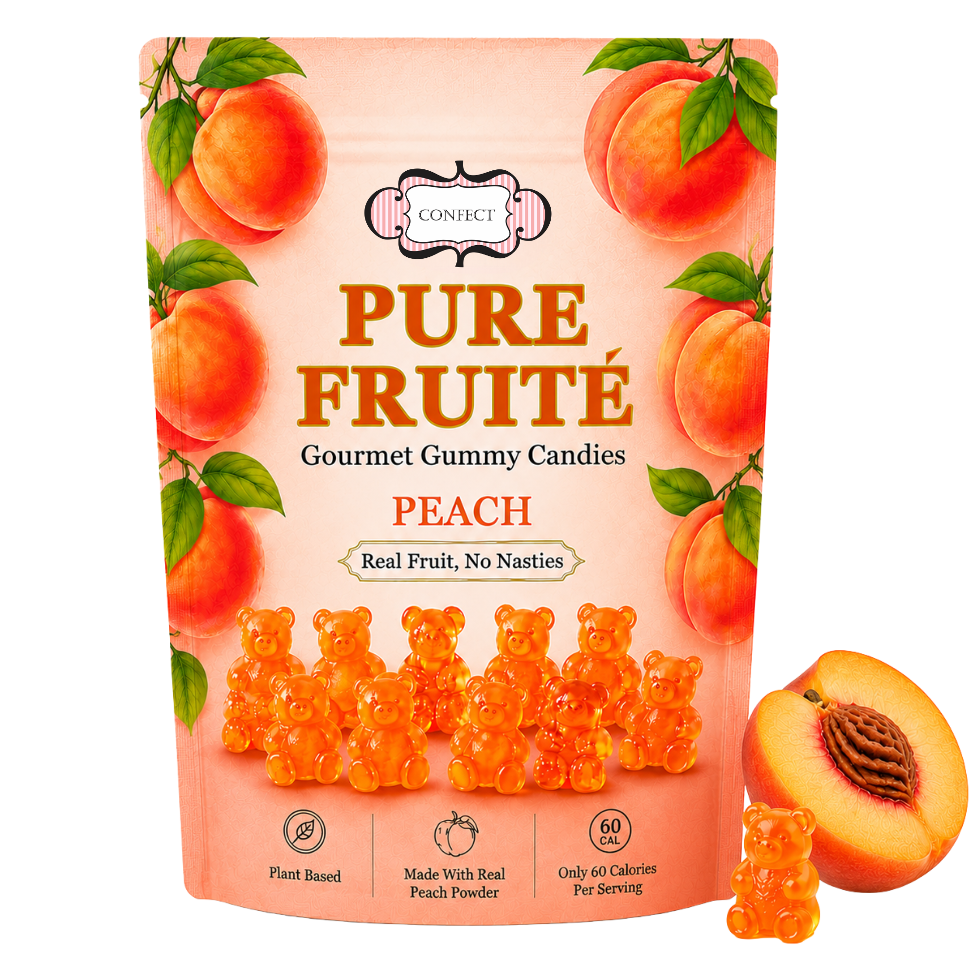 Peachy Sour Swirl Gummies