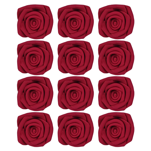 Rich Deep Burgundy Rose | Edible Sugar Roses Topper