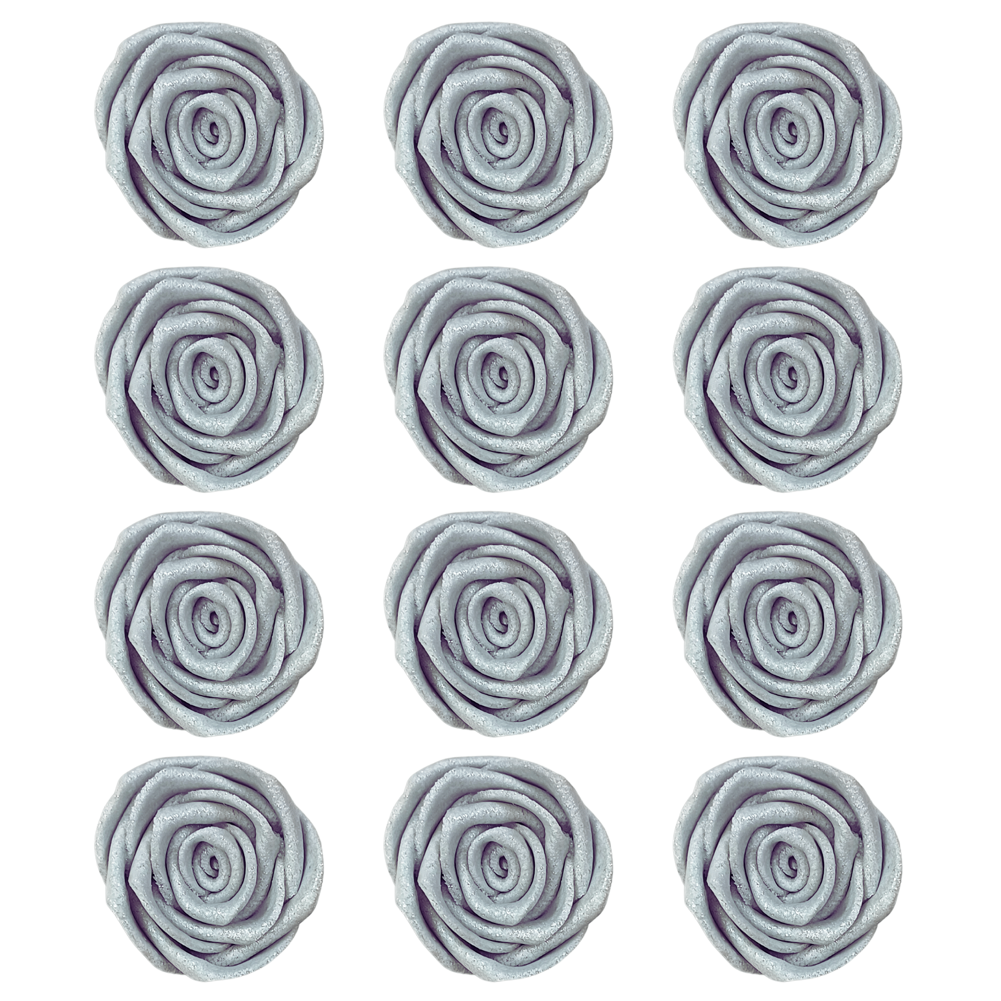 Silver | Edible Metallic Sugar Roses Topper – Confect