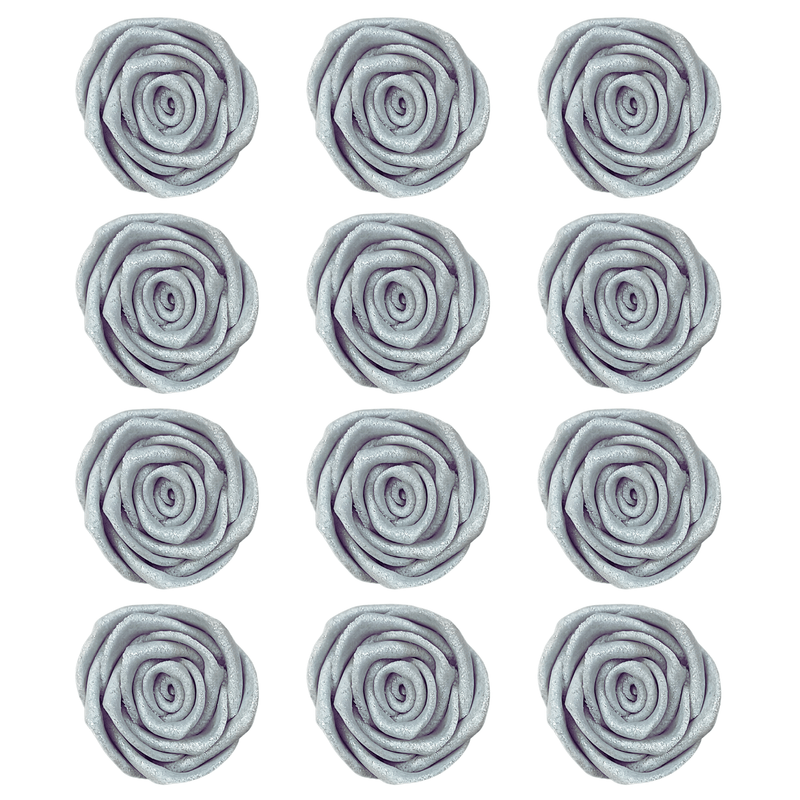 Silver | Edible Metallic Sugar Roses Topper
