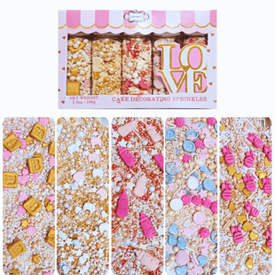 Girls Baby Shower Sprinkles | Mix Heart, Teddy, Baby Feed Bottle & Baby Feet Sprinkles