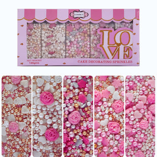 Silver Hearts & White Pearls | Edible Mother's Day Sprinkles