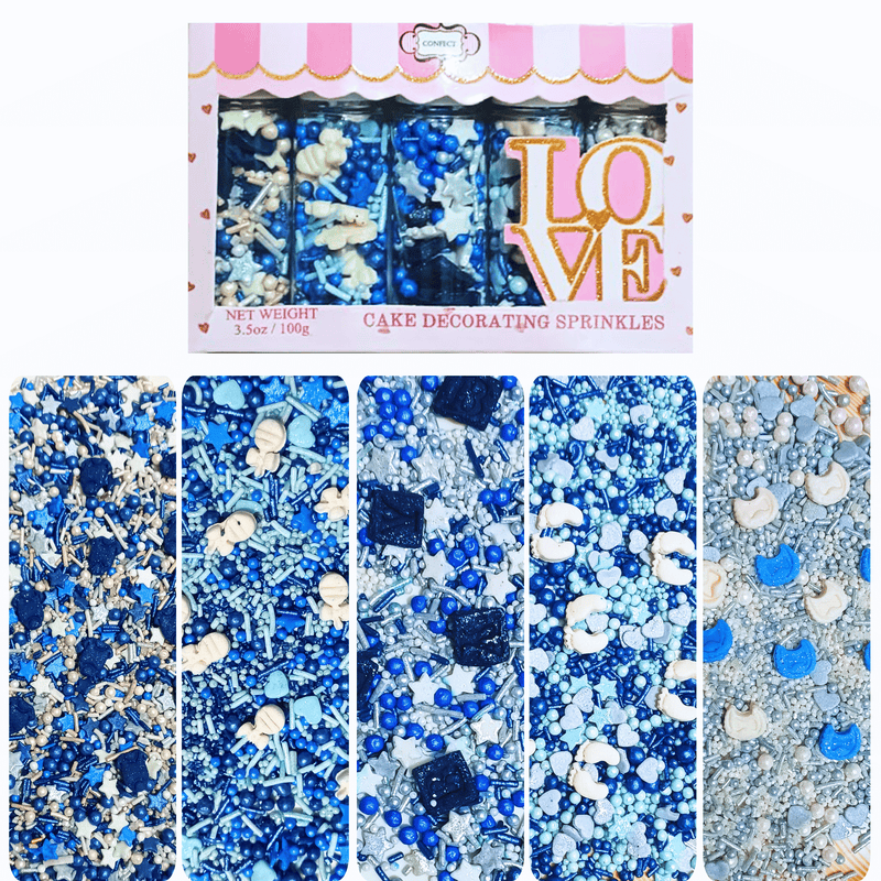 Boys Baby Shower Sprinkles | Baby Blue Sprinkles for Cake & Cupcake Decorating