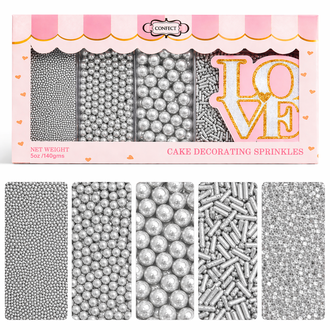 Sprinkles for Cakes & Cupcakes Decoration | USP-16(Silver)