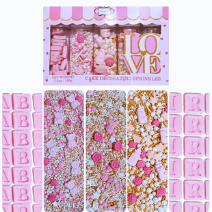 Girls Baby Shower Sprinkles | Mix Heart, Teddy, Baby Feed Bottle & Baby Feet Sprinkles