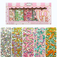Spring Sprinkles Edible | Vermecelli, Pearls & Stars Sprinkles Pack of 5 (EAST 4) - 100Gms