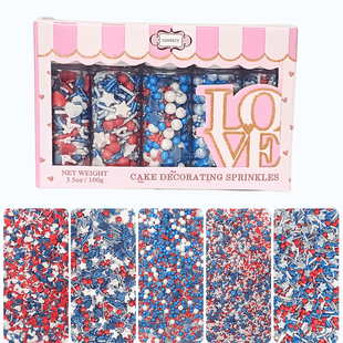Mix Heart & Star Patriotic Sprinkles