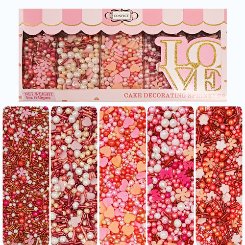 Valentine Sprinkles | 10 Edible Decoration for Baking & Dessert 100 Gms