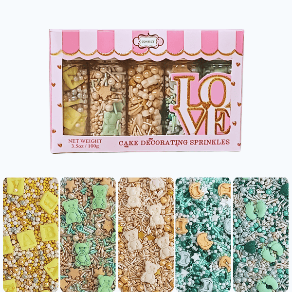 Baby Shower Sprinkles | Birthday Sprinkles | Gender Reveal Sprinkles Pack of 5 (BABY SHOWER -08)