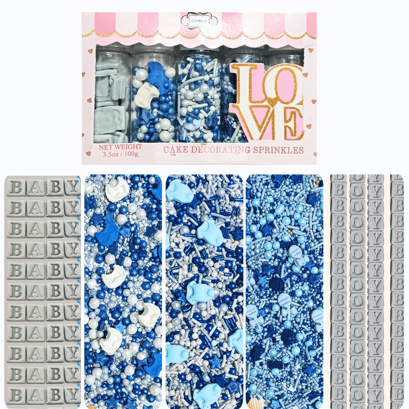 Boys Baby Shower Sprinkles | Gender Reveal Sprinkles | Baby Blue Sprinkles