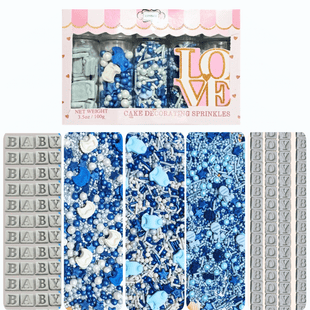 Boys Baby Shower Sprinkles | Gender Reveal Sprinkles | Baby Blue Sprinkles