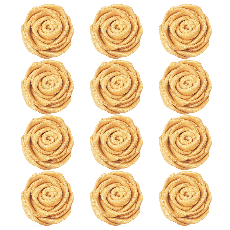 Champagne Gold | Edible Metallic Sugar Roses Topper