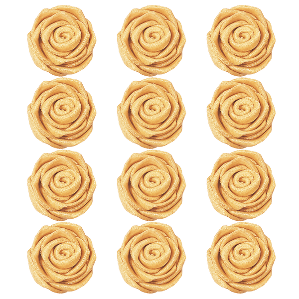 Champagne Gold | Edible Metallic Sugar Roses Topper