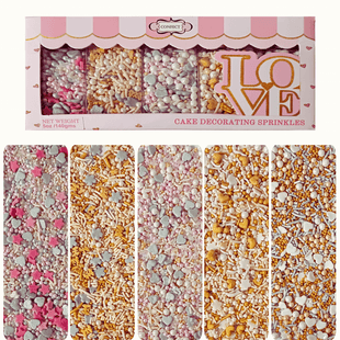 Valentine Sprinkles | 19 Edible Decoration for Baking & Dessert 100 Gms