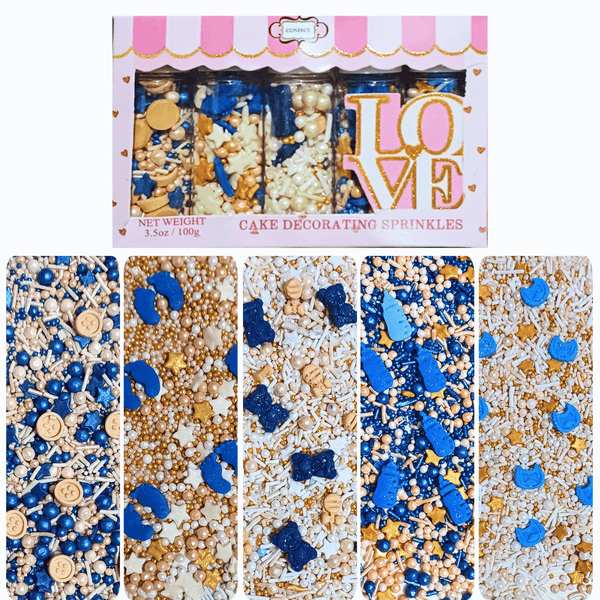 Boys Baby Shower Sprinkles | Gender Reveal Sprinkles | Edible Sprinkles