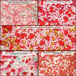 Valentine Sprinkles | 07 Edible Decoration for Baking & Dessert 100 Gms