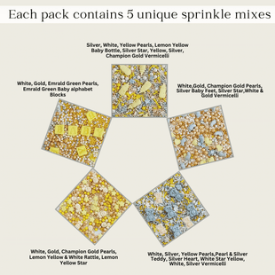 Gender Reveal Mix Silver Baby Feet & Feeding Bottle Baby Shower Sprinkles