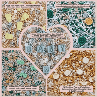 Baby Shower Sprinkles | Edible Sprinkles For Cake & Cupcake Decoration Pack of 5 (BABY SHOWER -03)