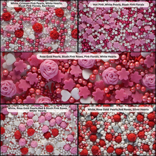 Glittering Grace I Silver & White Pearls | Edible Mother's Day Sprinkles