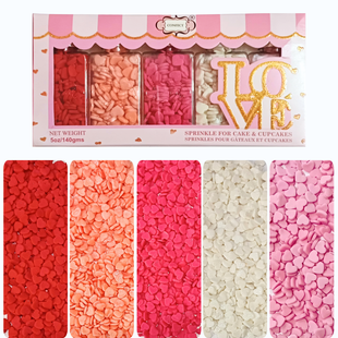 Valentine Sprinkles | 05 Edible Decoration for Baking & Dessert 100 Gms