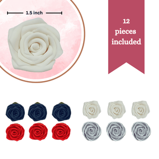 Edible Sugar Roses Cake Toppers - Pack of 12 (01)