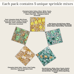 Baby Shower Sprinkles | Birthday Sprinkles | Gender Reveal Sprinkles Pack of 5 (BABY SHOWER -08)