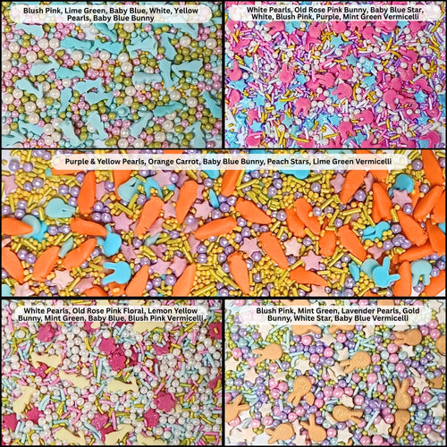 Easter Sprinkles Edible |  Edible Sprinkles Mix for Baking & Cake Pack of 5 (EAST 11) - 100Gms