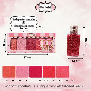 Valentine Sprinkles | 02 Edible Decoration for Baking & Dessert 100 Gms