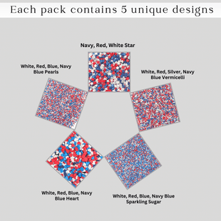 Mix Red, White, Blue & Silver Patriotic Sprinkles