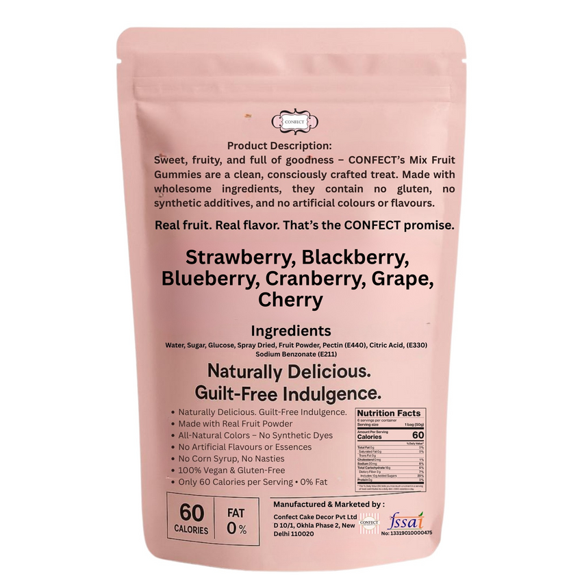 Berry Blast Gummies | Pack of Strawberry, Blackberry, Blueberry, Cranberry, Grape, Cherry Gummies | 300g
